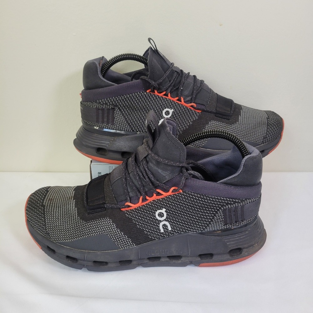 On Running Cloudnova Black Eclipse Orange Sneakers Mens 8 26.98127 Running Shoes
